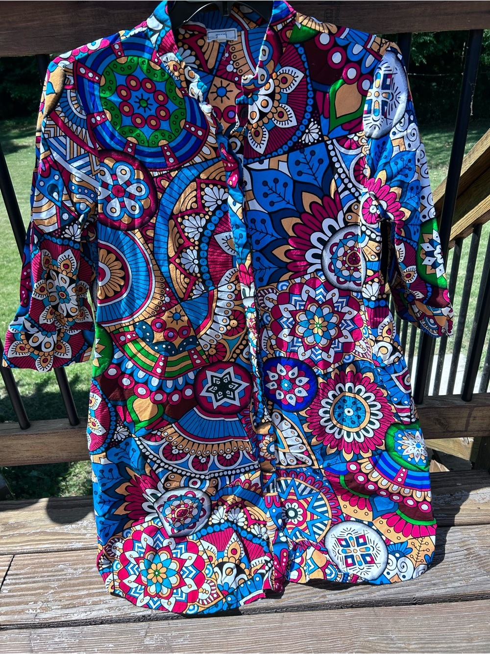 Zuri Mandala abstract colorful dress large